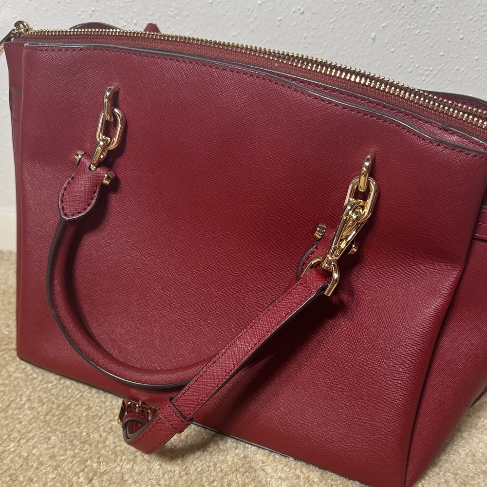 Michael Kors Burgundy Satchel - Picture 2 of 8